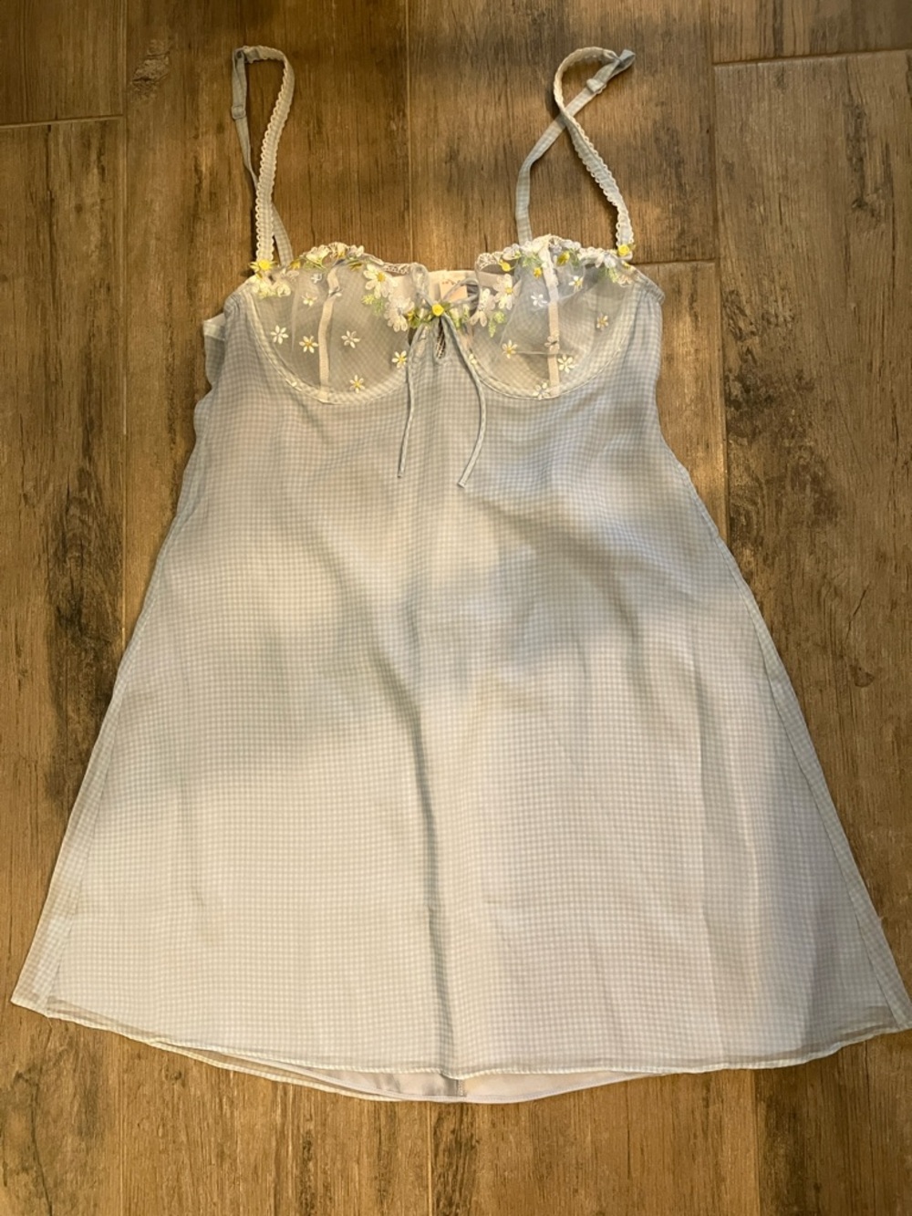 🍋For Love & Lemons Gingham Rose slip dress sz S NWT - Picture 12 of 13